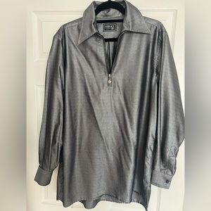 Versace Classic V2 men’s shirt, metallic silver, size 40 neck 15 3/4